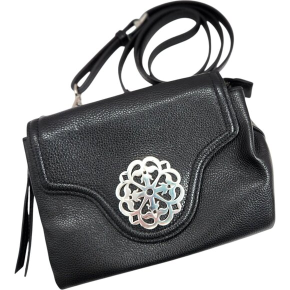 Brighton Ferrara EVE Crossbody Bag Black Leather Adjustable Strap Zip Closure - Picture 9 of 15